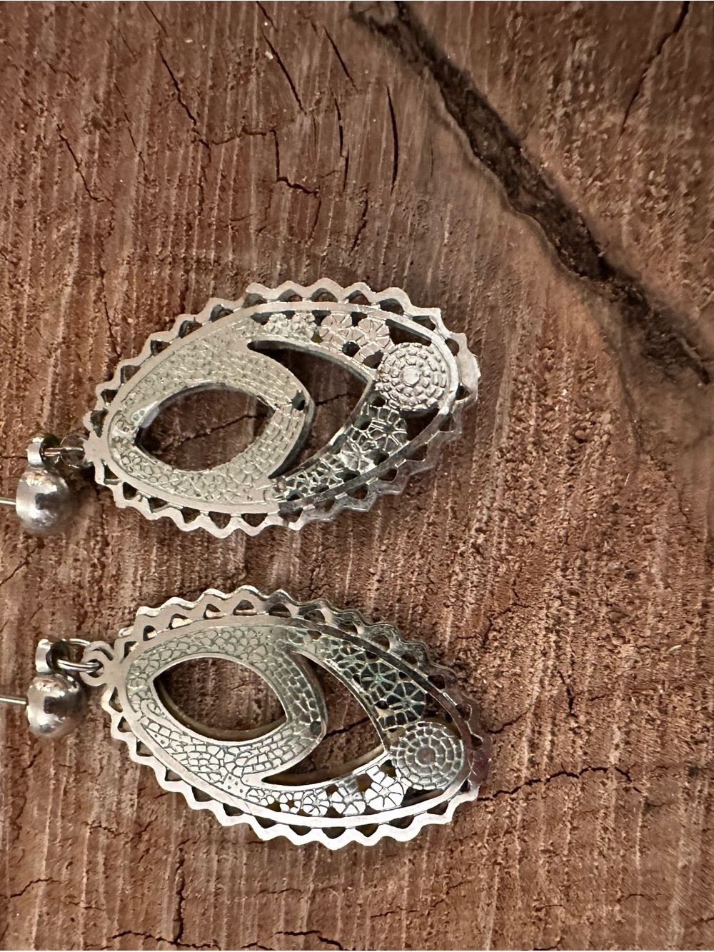 Silver Filigree Teardrop Dangle Earrings